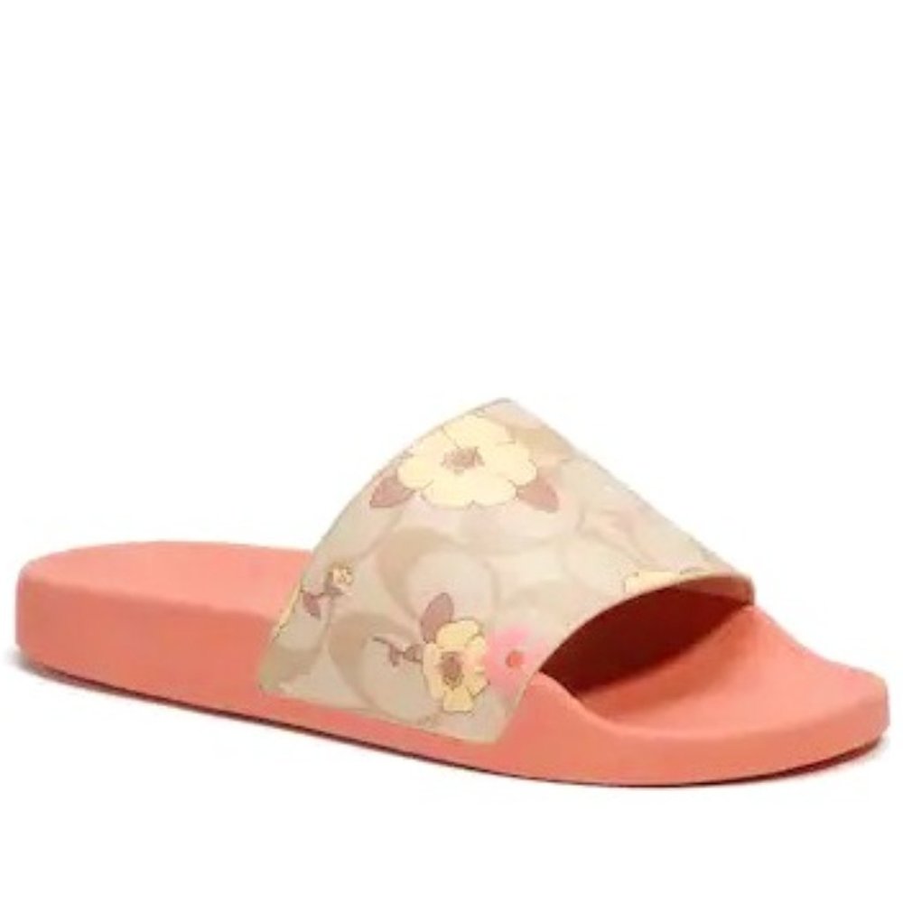 NWT Coach Uli Sport Slide In Signature Canvas With Floral Cluster Print - CI123